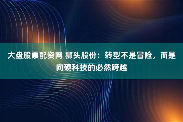 大盘股票配资网 狮头股份：转型不是冒险，而是向硬科技的必然跨越