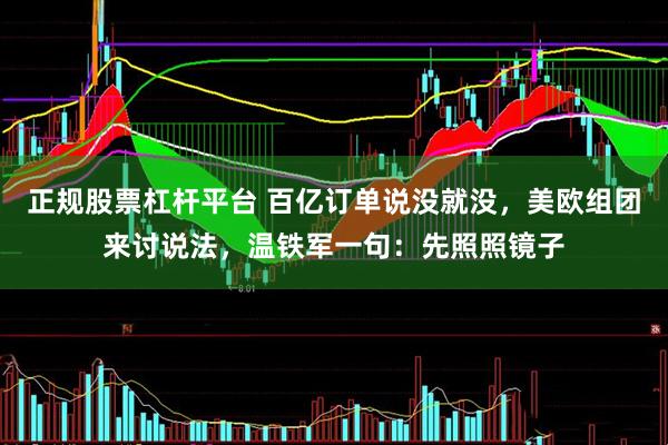 正规股票杠杆平台 百亿订单说没就没，美欧组团来讨说法，温铁军一句：先照照镜子