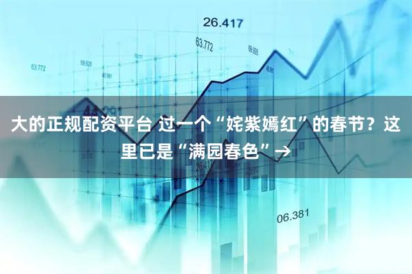 大的正规配资平台 过一个“姹紫嫣红”的春节？这里已是“满园春色”→